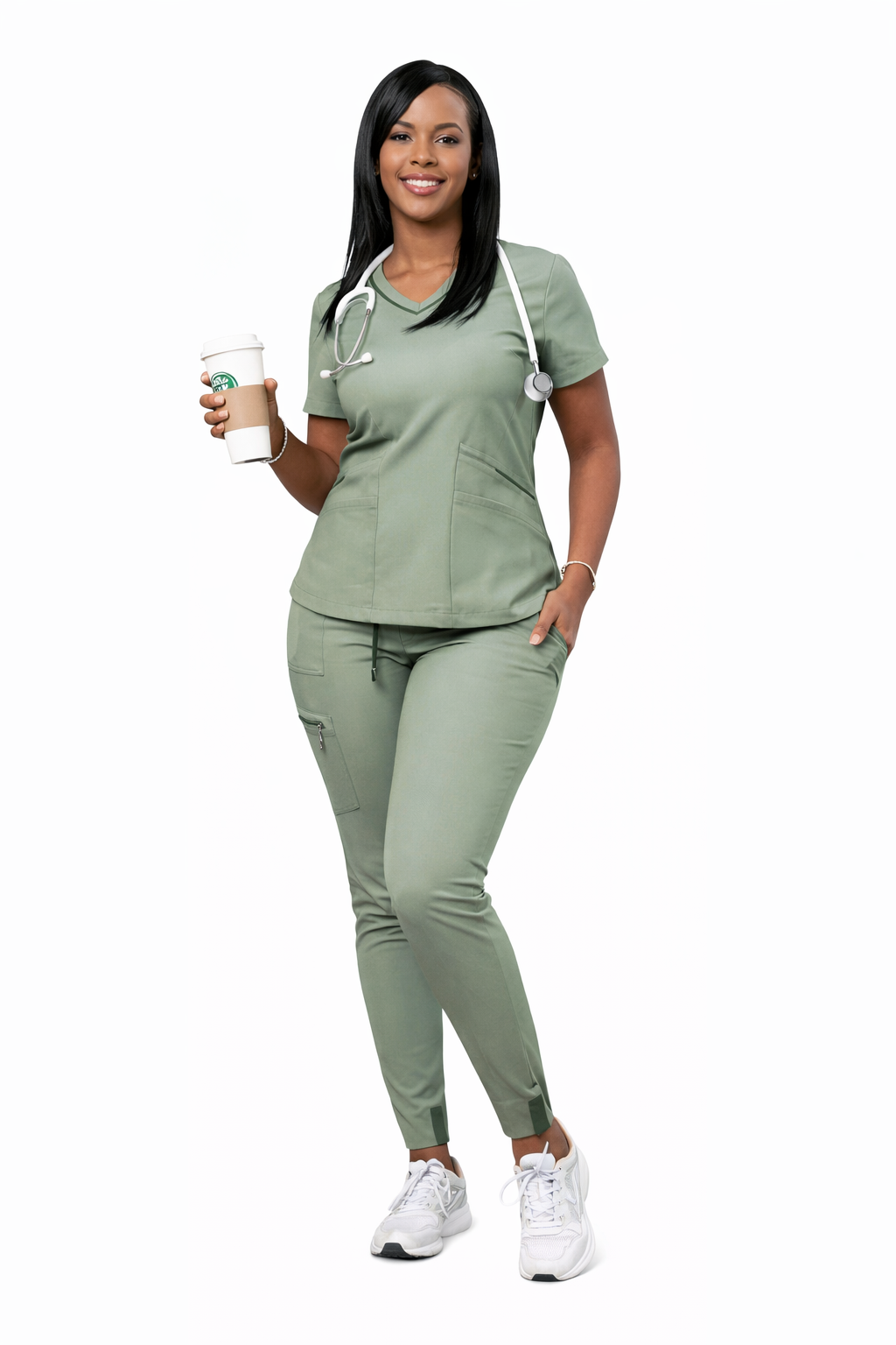 Adar Pro Flawless Plus Women’s Scrub Set  V-Neck Top & Jogger Pant